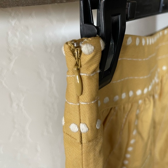 Floreat Anthropologie| Boho dot embroidered mustard skirt, size 4•••100% cotton - Picture 5 of 10